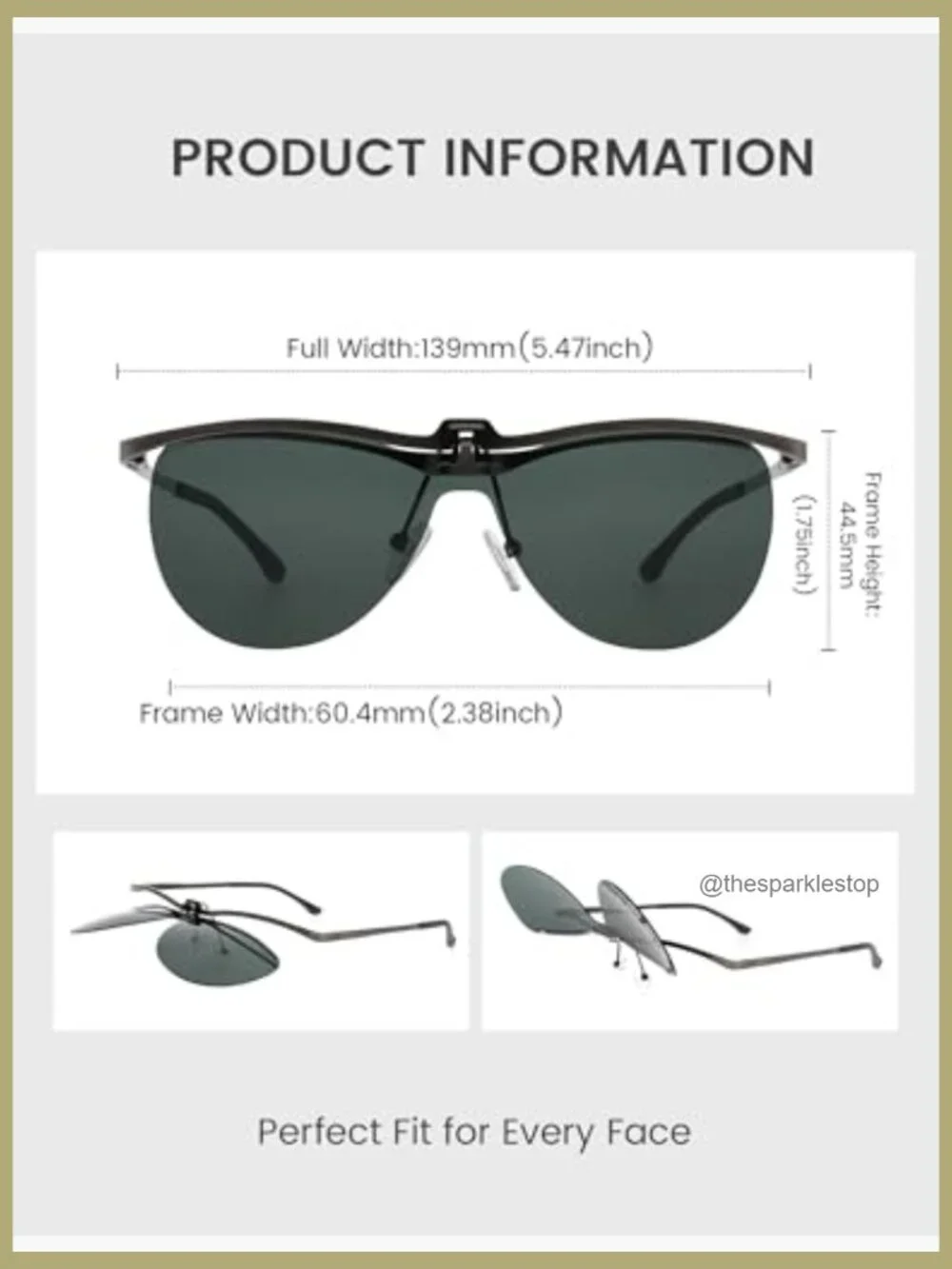 Stainless Steel Flip-Up Aviator Sunglasses Polarized Fit Over Glasses
